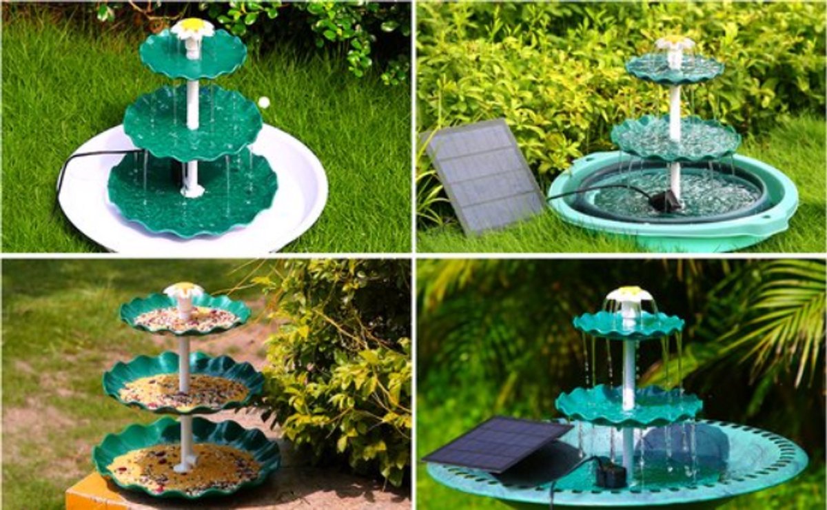 Zonne-energie Vogelbad Fontein voor Buiten,Decoratieve Buiten Fontein Voor Vogels | Vogelbad met Stromend Water voor Terras,Voor Achtertuin Patio Balkon Tuin Terras Vogelliefhebbers