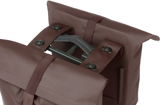 Sacoche double pour vélo Basil City MIK, 28-32L, marron rôti