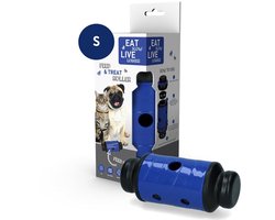 Eat Slow Live Longer Feed & Treat – Size S - Anti-schrok – Geluidloos - Slow feeder – Belonings speeltje – Blauw