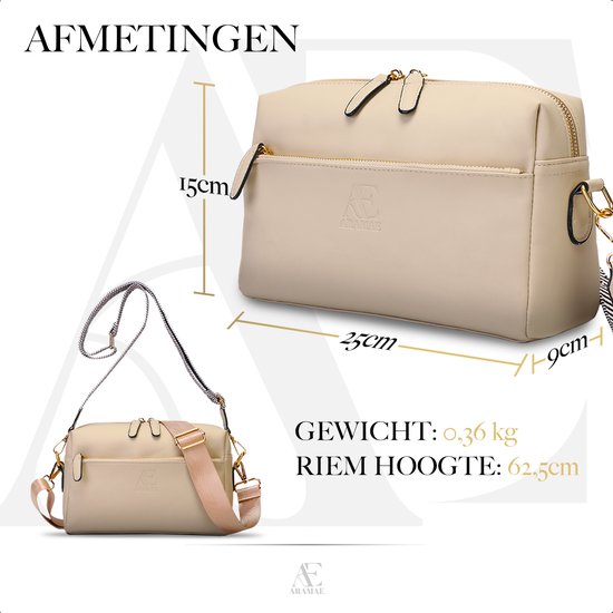 Aramae® - Sac bandoulière femme - Sacs bandoulières - Sac bandoulière - Sac téléphone - Beige mat