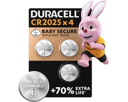 Duracell 2025 Lithium-knoopcelbatterijen - 3V, CR2025 - 4 stuks