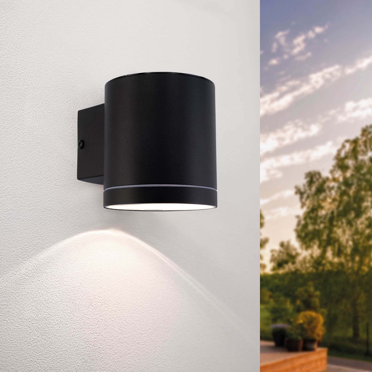 Ledvion - Solar LED Wandlamp - 3000K - IP44 - Zwart - Arche