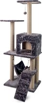 Animali Krabpaal - Krabpaal Voor Katten - Kattenhuis - Kattenmand - Kattenpaal - 40x50x134 cm - Donkergrijs