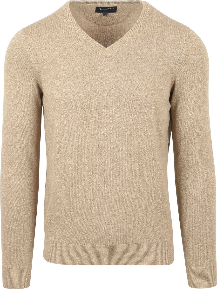 Suitable Respect Vinir Pullover Melange Sand - Maat XXL - Heren