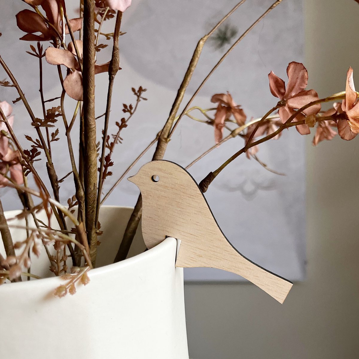 3 pin-on birds - decoratie vogel - houten vogeltje - opzet vogeltje - hout
