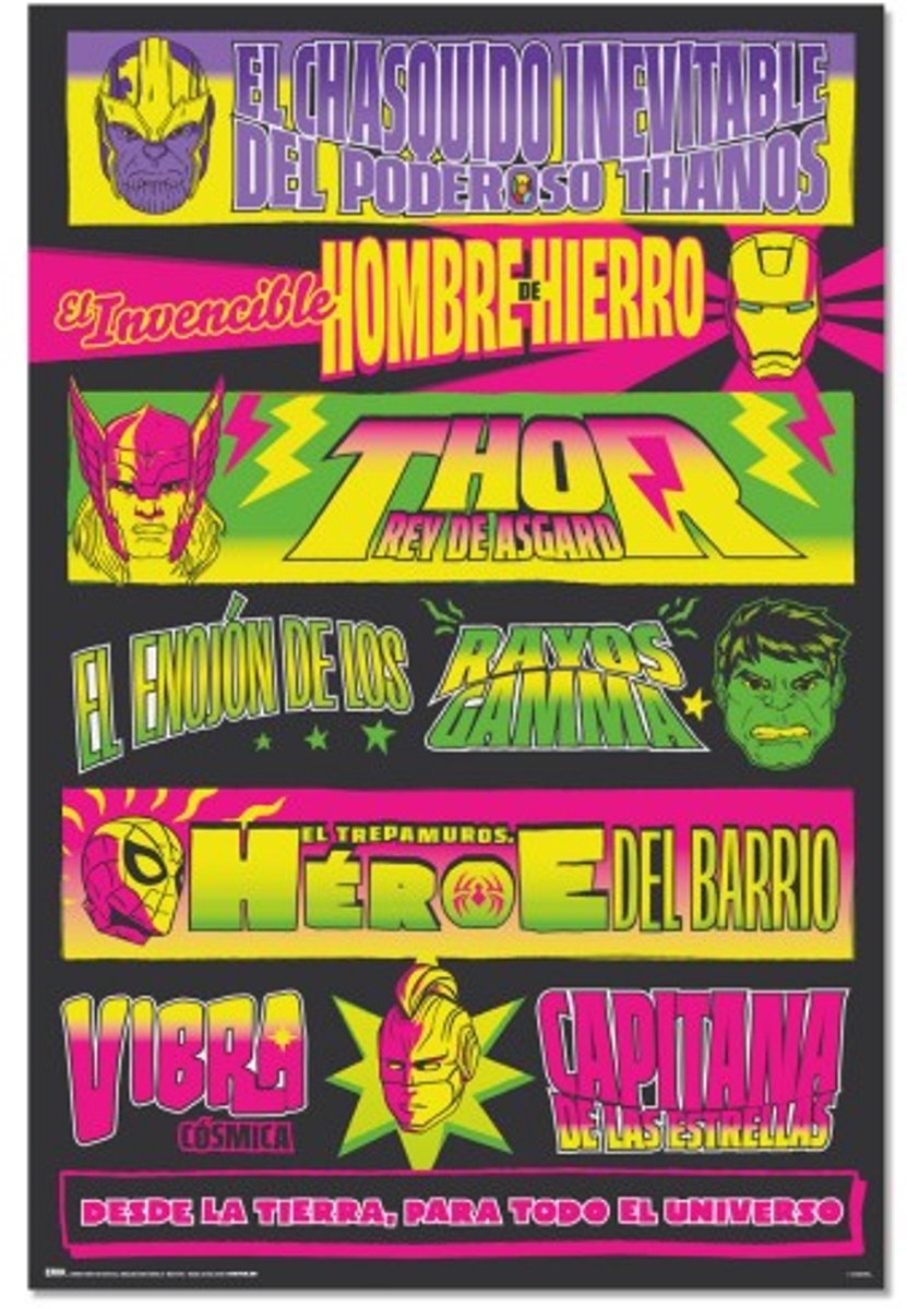 Grupo Erik Marvel poster - worstelen - Spiderman - Wrestling - Hulk - Spaans - teksten - 61 x 91.5 cm Multi