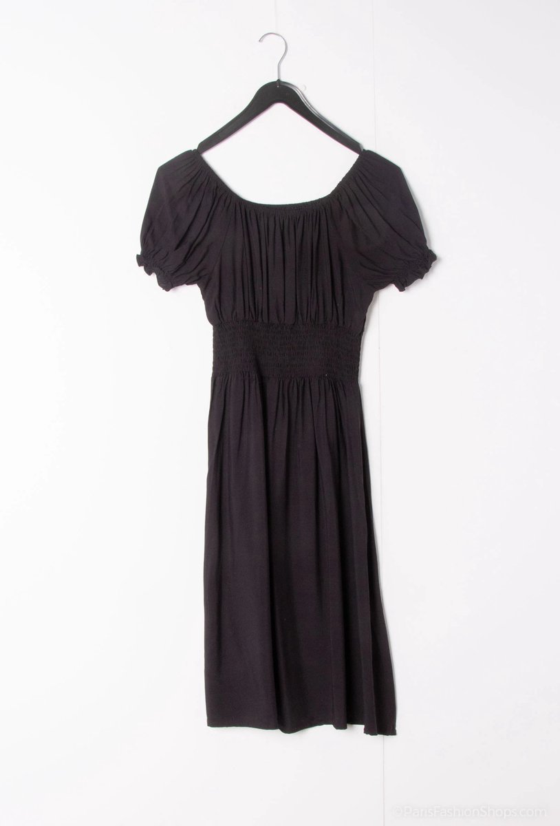 Dames jurk Nine effen zwart S/M strandjurk