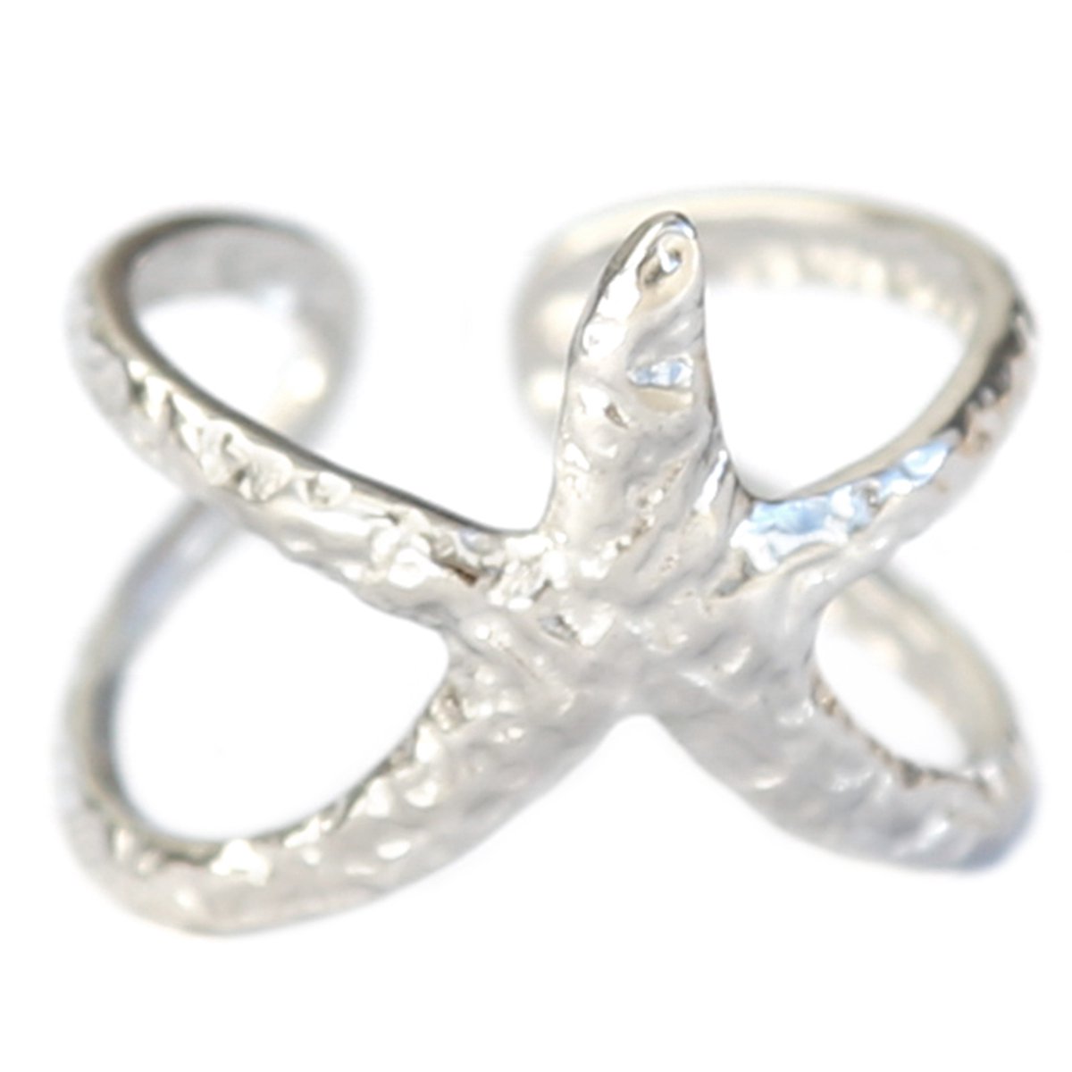 Zilveren ring zeester