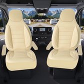 Housses de siège pour fourgon Dacia Lodgy sur mesure, lot de 2 pièces - côté conducteur 1 + 1 côté passager | Avec housses d'accoudoirs | CBS102 | Beige