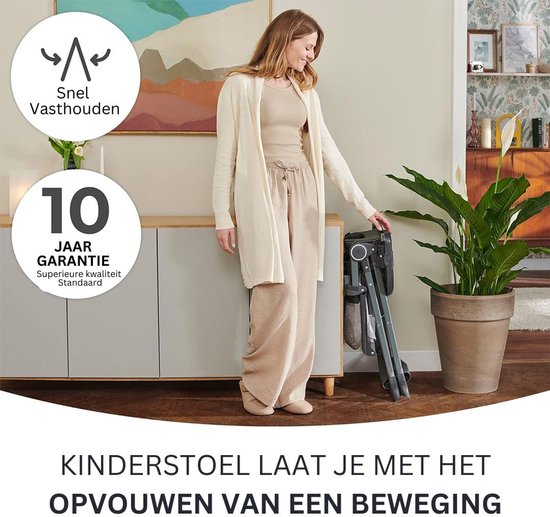 ApexArte® Kinderzetel - Eetstoel Baby 6 Maanden en Ouder - Kinder Eetstoel - Kinderstoel - Inklapbare Eetstoel - Grijs van ApexArte® — afbeelding 3