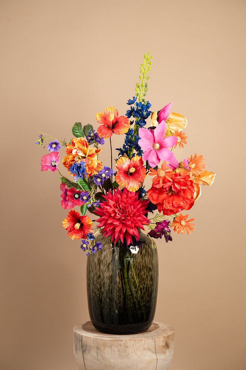 Midnight Elegant - zijden boeket - 13 stelen - ca 80 cm hoog - excl. vaas - duurzaam - hoge kwaliteit - realistische uitstraling