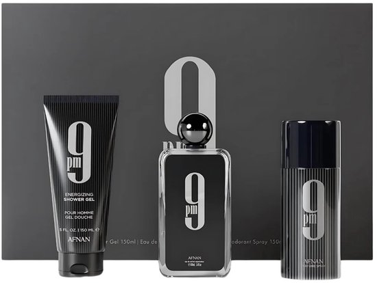 Herenparfum Afnan EDP 100 ml 9 Pm Gift Set Eau De Parfum (edp) 100 Ml, Shower Gel 200 Ml + Deospray 250 Ml
