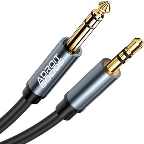 AdroitGoods 3.5 mm Jack naar 6.3 mm Jack Audio Kabel - Male to Male - Universeel - TRS audiokabel - 2m