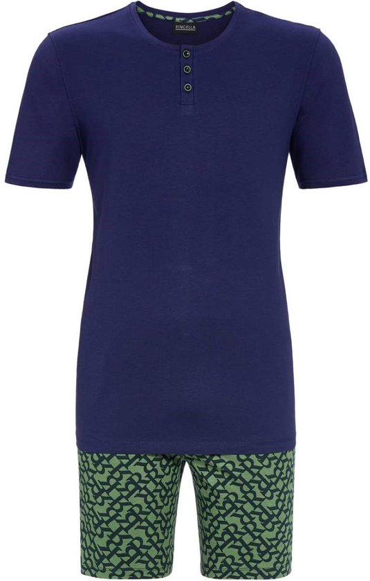 Nachtblauwe heren shortama Ringella - Blauw - Maat - 54