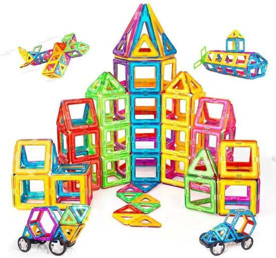 ApexArte® Magnetische Knikkerbaan - Kinderspeelgoed 1 jaar - Magnetic Tiles - Bouwspeelgoed - Multi Kleur