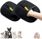 Lot de 2 gants d'épilation silencieux pour animaux de compagnie - Gloves de toilettage pour animaux de compagnie - Gloves Gloves' épilation réutilisables pour animaux de compagnie - Pour laver, épiler et toiletter les animaux de compagnie