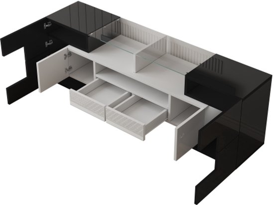 TV-standaard met led-verlichting, oud hout, bewerkt hout