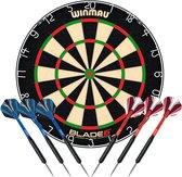 Winmau Blade 6 Dartbord + 2 sets ABCDarts Sniper Darts - Dartset met 6 Dartpijlen