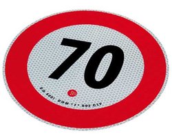 Speed limit sign. 70 km/u