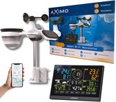 AXIMO Professioneel WiFi Weerstation - Kleurendisplay - 7-in-1 Buitensensor - Binnensensor - Weather Underground koppeling