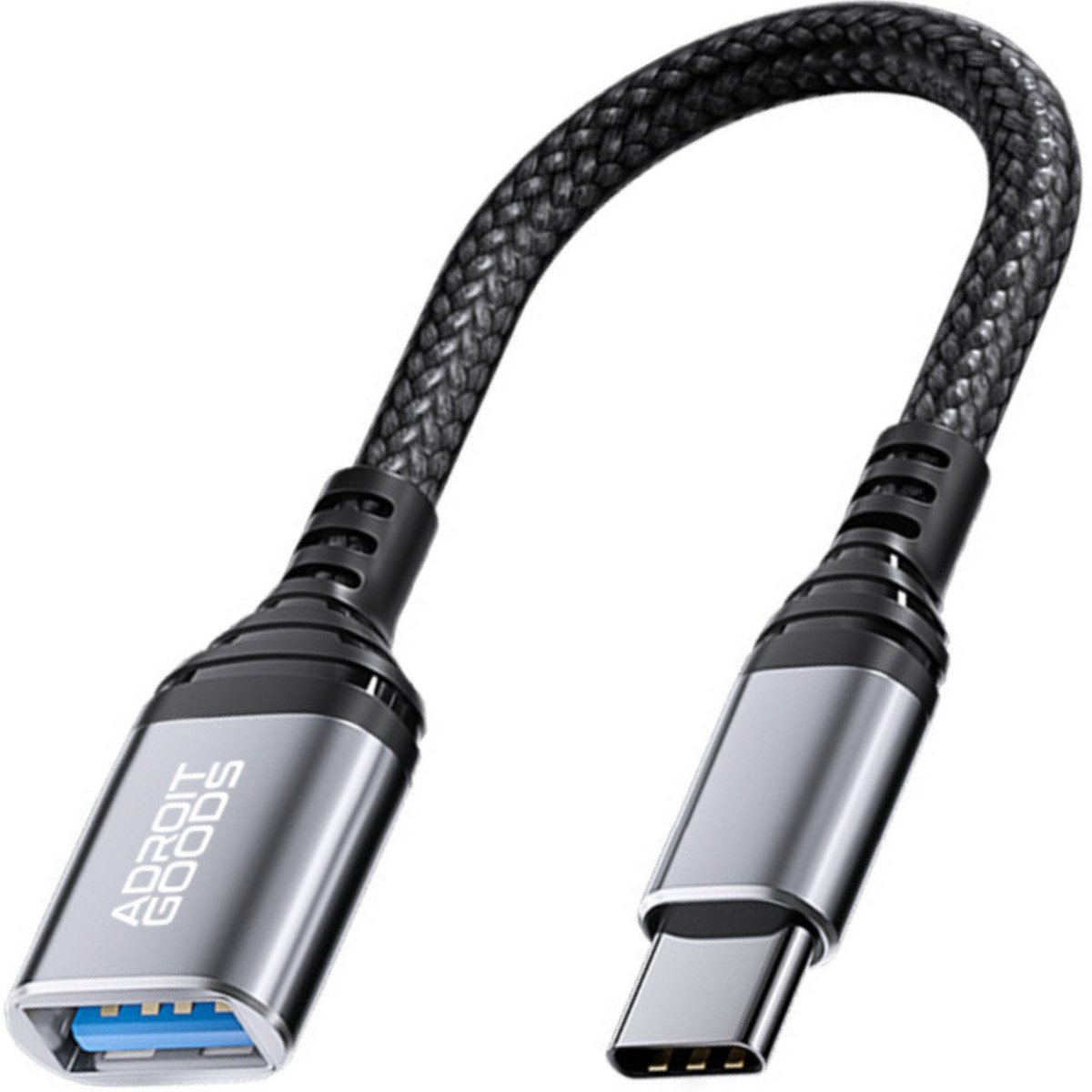 AdroitGoods USB-C naar USB-A adapter - OTG adapter - USB C Male to USB Female Adapter - USB-A 3.0 / USB-C 3.2 - Spacegrey