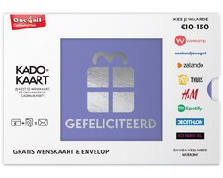 Kado+Kaart Gefeliciteerd - Cadeaubon - 35 euro + cadeau-envelop