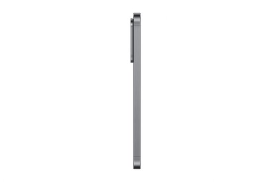 Samsung Galaxy A56 5G gris, vue de côté.