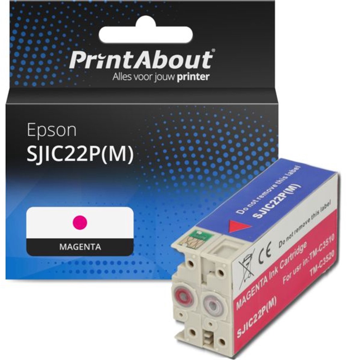 PrintAbout huismerk Inktcartridge SJIC22P(M) Magenta geschikt voor Epson