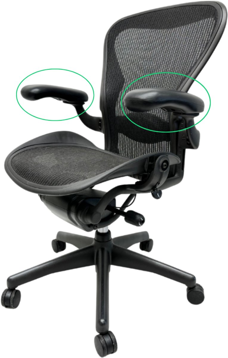 Jetchair - Set van 2 armpads geschikt voor Herman Miller Aeron - Opdek - Armleuningen - Geschikt voor bureaustoel Herman Miller Aeron - Armpad - Nieuw - 2 stuks