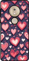 Smartphonica Telefoonhoesje Geschikt voor Motorola Moto G7 Play met Hartjes Opdruk - TPU Backcover Case With Heart Design geschikt voor Motorola Moto G7 Play