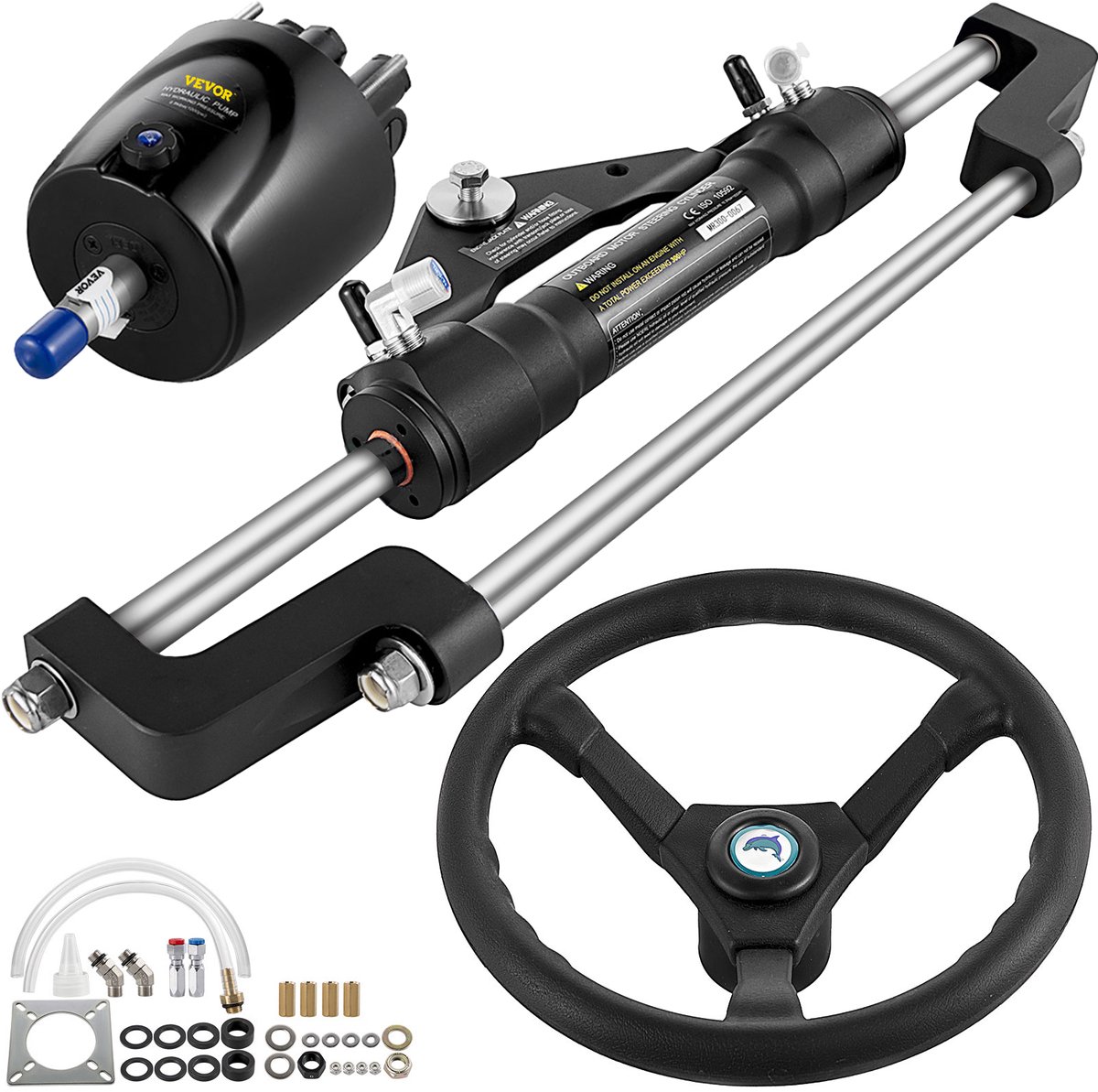 VEVOR Hydraulische Stuurset 300 PK - Hydraulische Bootstuurset - Helmpomp - Zonder Hydraulische Stuurslang - Geschikt voor Bootstuursystemen