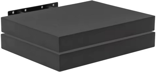 Happyment Étagère Murale Noire - 30 cm - Étagères Murales Flottantes Contre Mur - Support Mural - Étagère Photo Chambre d'Enfant - Bibliothèque - Bois MDF - Set de 2