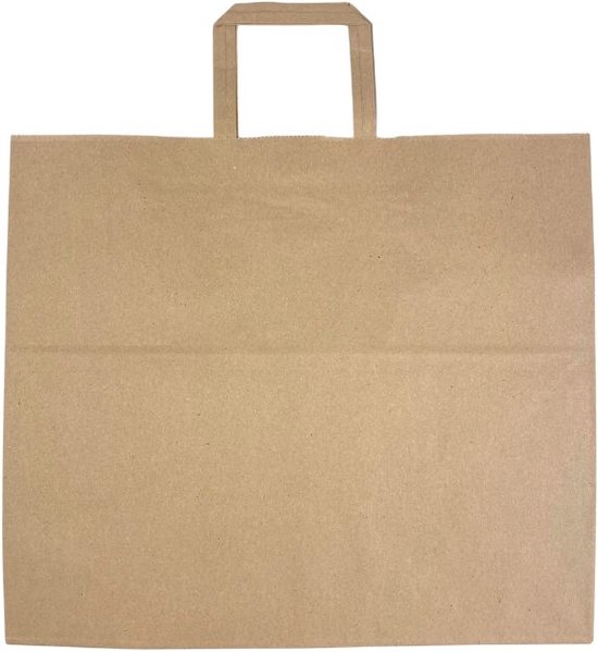 Sacs de transport en papier brun | Sacs en papier | 32 + 16 x 26 cm | BIO | Respectueux de l'environnement | Sacs à emporter | Sacs repas | 50 pièces | Marron