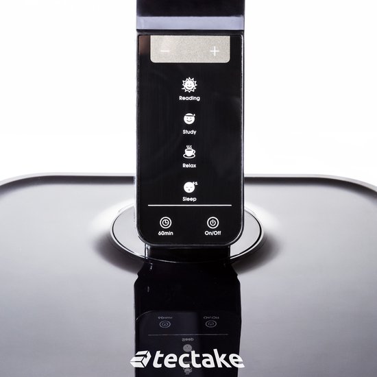 tectake® LED-Bureaulamp - Set van 4 - 14W - USB-Aansluiting voor Opladen van Tablets en Smartphones - Dimbaar met Timerfunctie en 4 Modusinstellingen - Energieklasse A+ - Zwart van Tectake — afbeelding 3