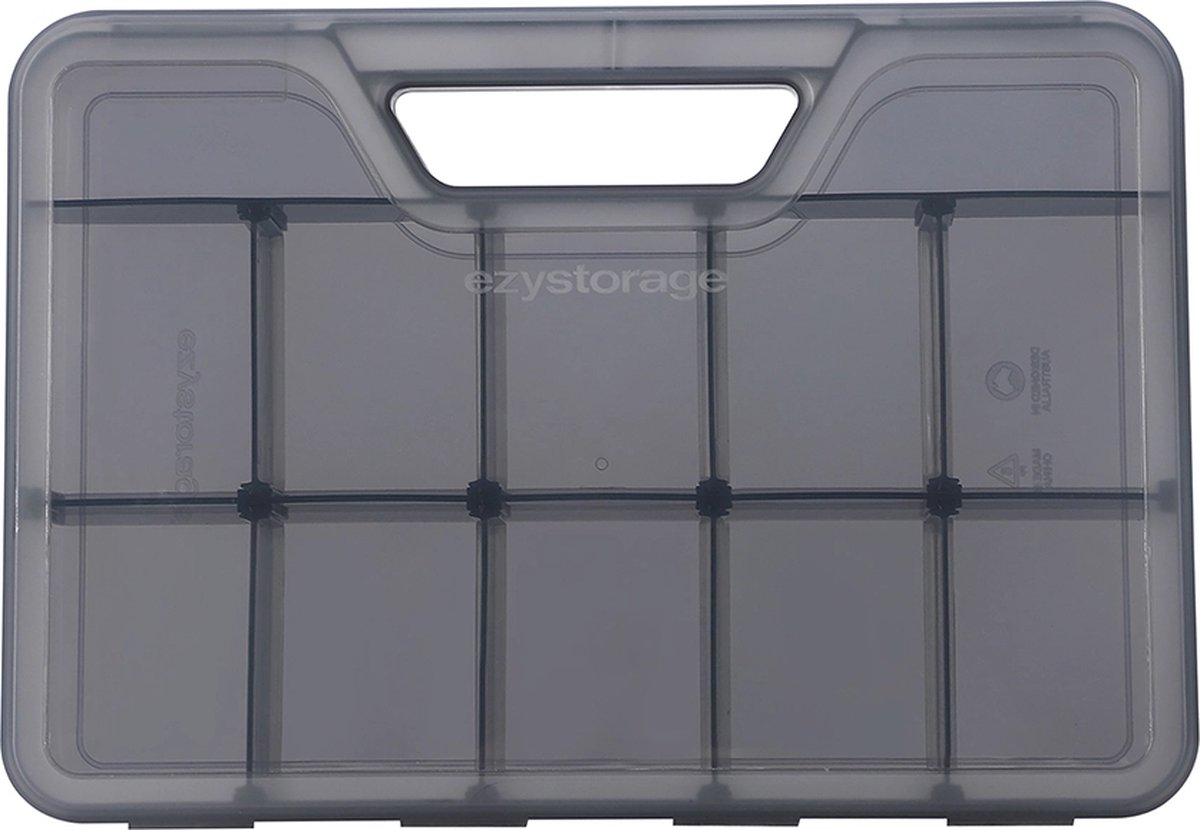 Ezystorage assortimentsdoos opbergbox heavy duty - Grijs - Stapelbaar | Met deksel | Waterdicht | Heavy Duty