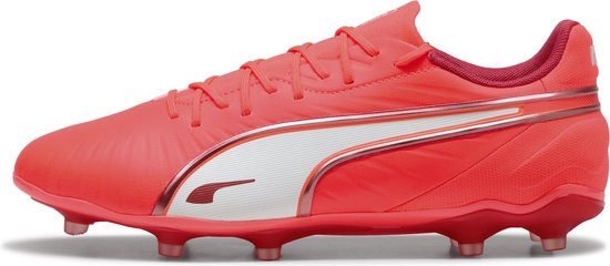 PUMA KING MATCH FG/AG Chaussures de sport unisexes - Rouge brillant - PUMA White- Rouge feu