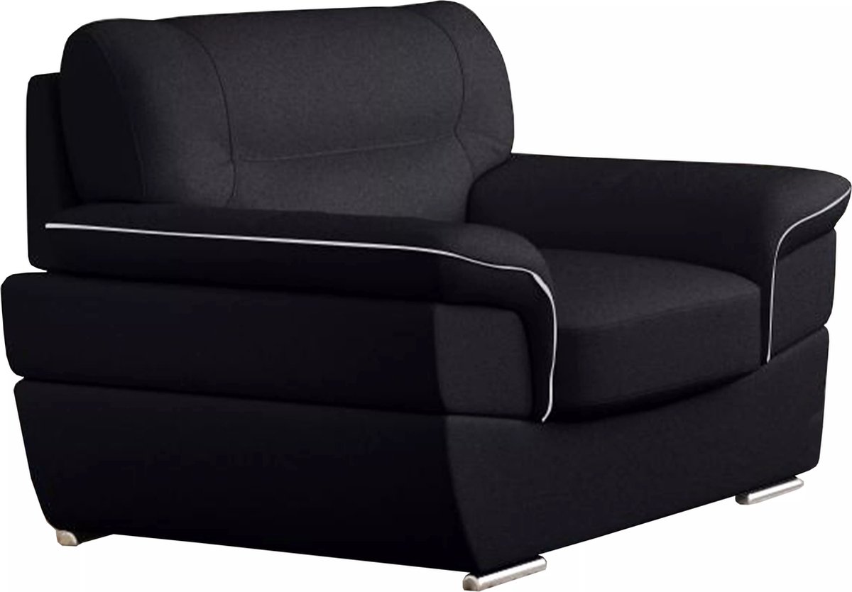 Vente-unique Fauteuil van leer THIBAULT - zwart