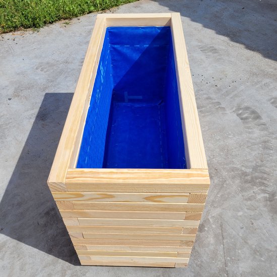 AMISHOUT - Jardinière haute en bois 100x40x54 – jardinière d'extérieur naturelle