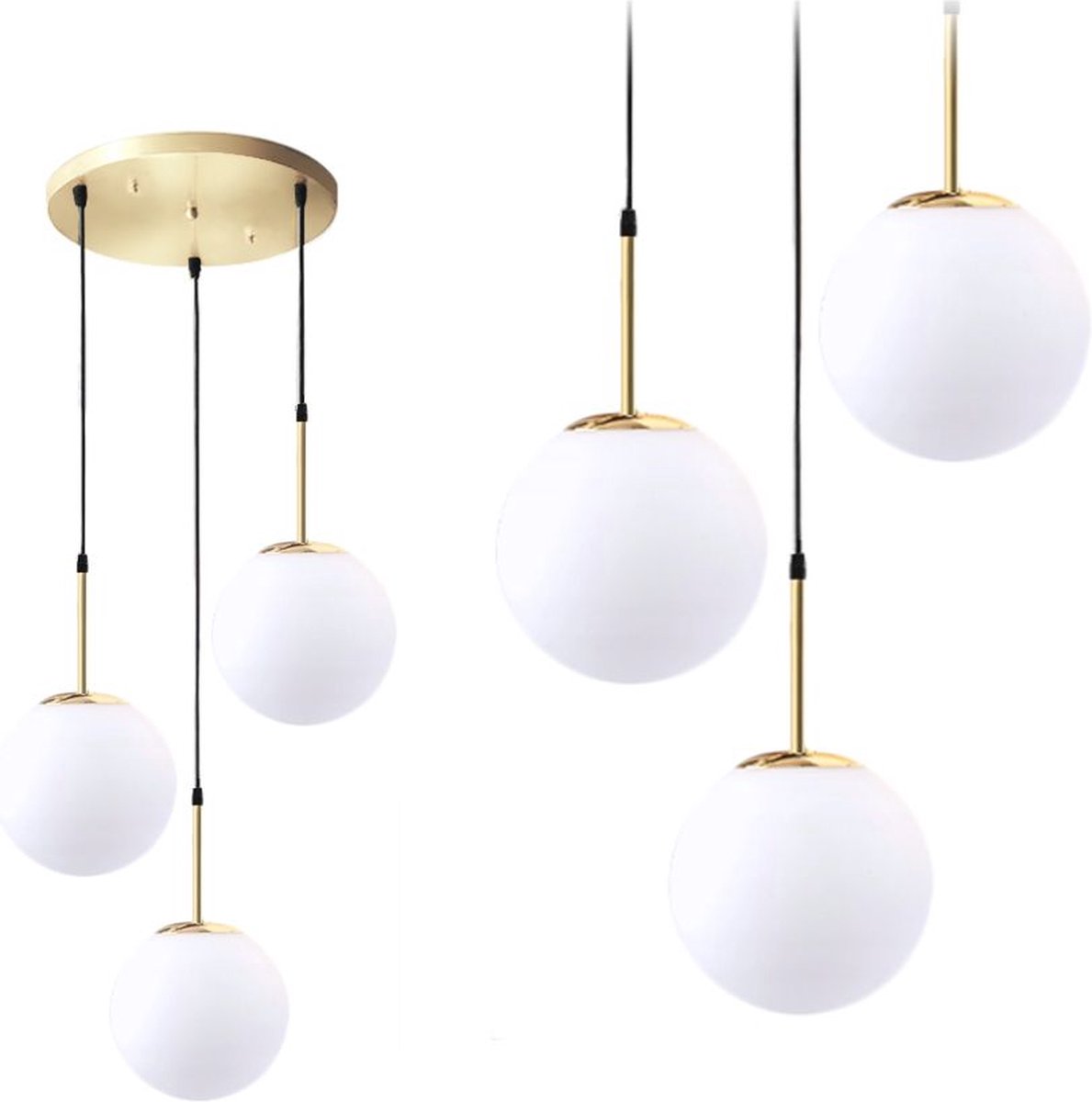 Toolight App656-3Cpr Hanglamp Goud 28X28X40Cm