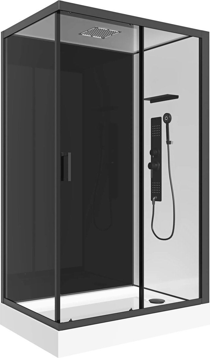 Vente-unique Douchecabine massagefunctie - Omkeerbare installatie - L110 x B80 x H215 cm - FOMIRA
