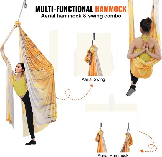 FIBILA Aerial Yoga Hangmat Antigravity Schommel Yoga Doek Fitness fibila-aerial-yoga-hangmat-antigravity-schommel-yoga-doek-fitness