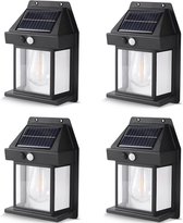 Bol.com Buitenlamp op Zonne Energie - 4 Stuks - Met Bewegingssensor - Lantaarn - Tuinverlichting - Tuinverlichting op Zonne Ener... aanbieding