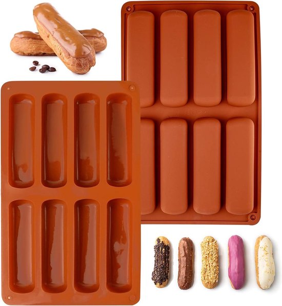 2 stuks mueslirepen bakvorm van siliconen, 12 bakvormen van siliconen, anti-aanbaklaag, rechthoekige mueslirepen voor energierepen, brownies, cheesecakes, muffins, pudding en meer