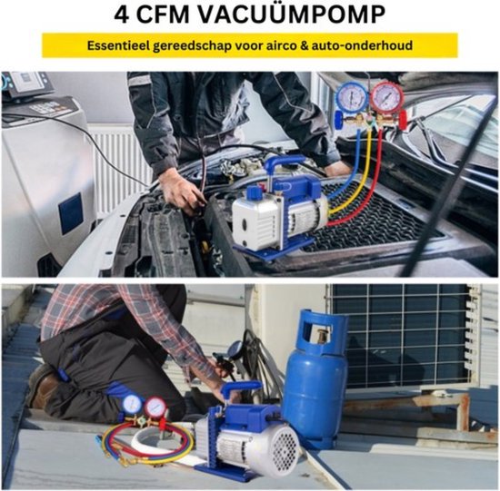 Professionele Vacuumpomp - Blauw - Compact & Draagbaar - Inclusief Hoogwaardige Accessoires van Merkloos — afbeelding 2