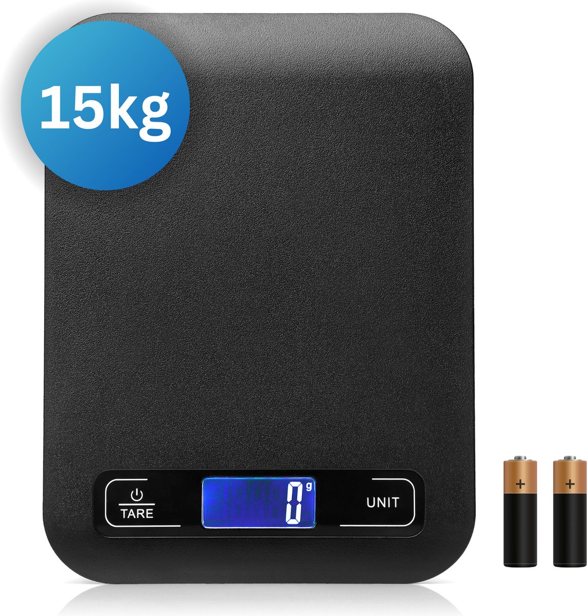 Keukenweegschaal Digitaal - Precisie Weegschaal Keuken - 1g/15kg - Waterdicht - Inclusief batterijen - Britecore