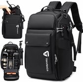 TRAVBAG® ORGANIZER - Professionele Waterdichte Camera Rugzak - Rugtas - Spiegelreflex camera - Anti Diefstal - Vakken - Klittenband - Laptop 15 inch - USB Oplaadpoort - Inclusief Waterdicht Hoes - Anti-Diefstal - Camera - Organizer - Zwart