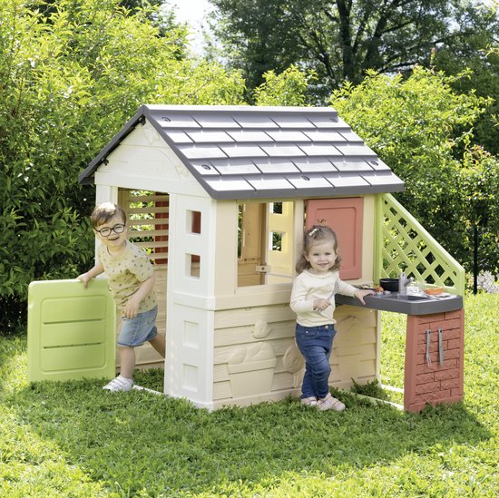 Smoby - Smoby Life - Nature Playhouse met keuken - Speelhuis - Accessoires - Vanaf 2 jaar.