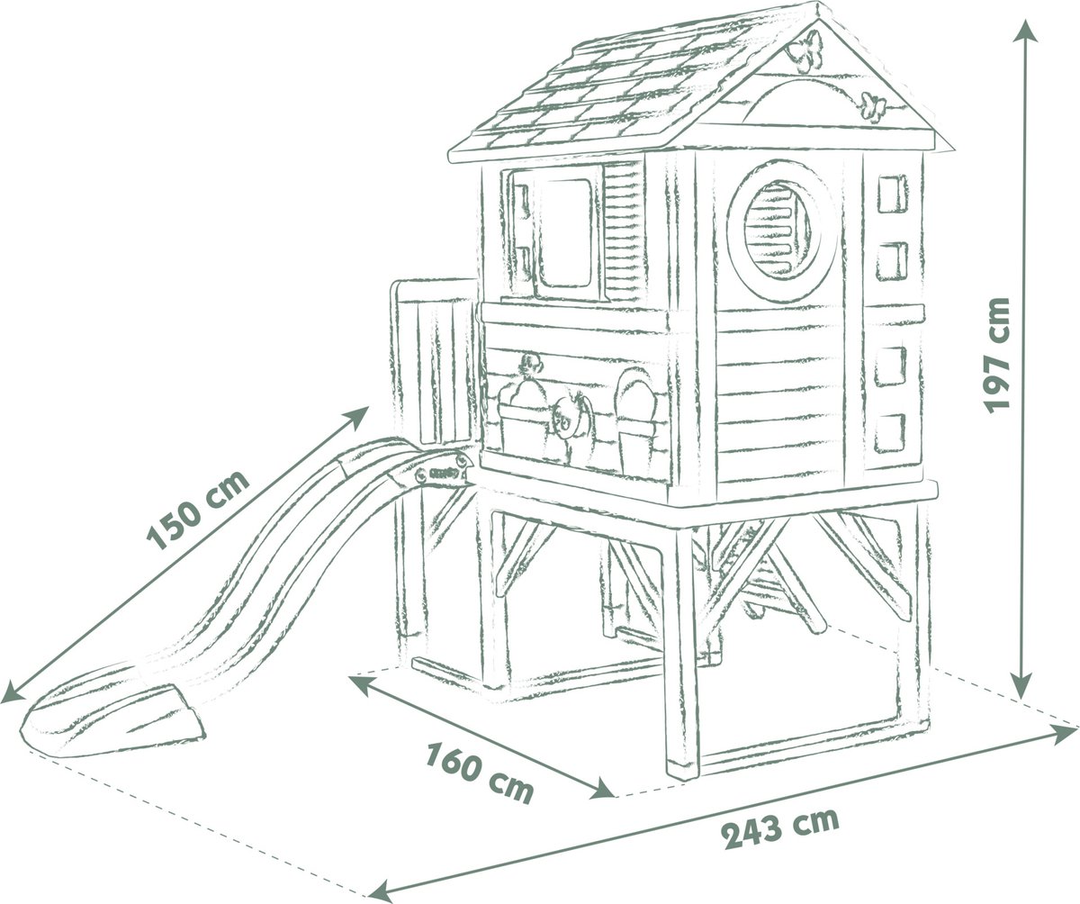 Smoby - Speelhuis - Paalwoning met glijbaan - Vanaf 2 jaar - Stilthouse Smoby life — afbeelding 2