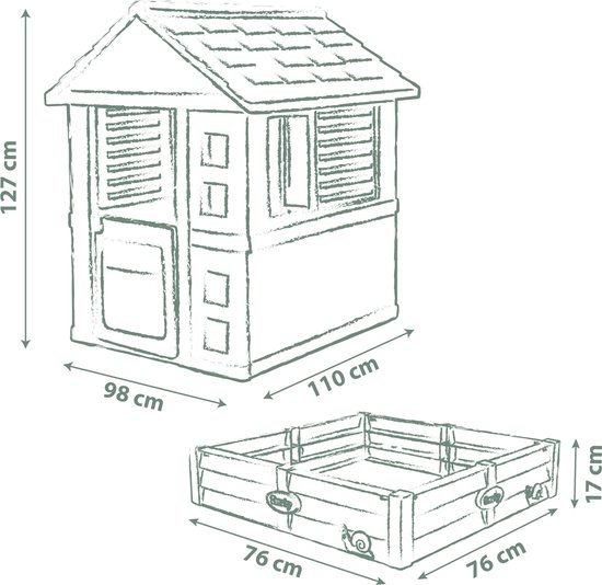 Smoby - Smoby Life - Square Playhouse met zandbak - Speelhuis - Vanaf 2 jaar.
