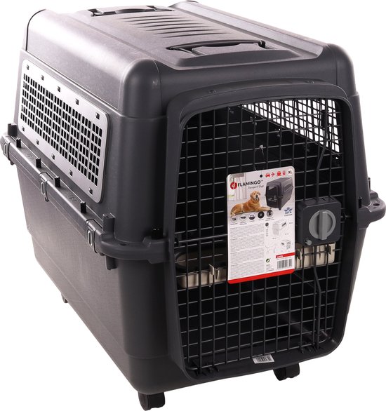 Bama / Flamingo Transportkooi Voor Kleine Hond | Afmetingen 33 X 52 X 34 Cm | Lichtblauw